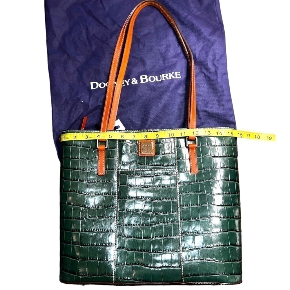 New ▶️ Dooney & Bourke ◀️ Green Croc Embossed Lexington Shopper Tote - Picture 2 of 16